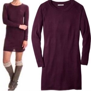 Smartwool Merino Wool Blend Knit Sweater Dress in Eggplant